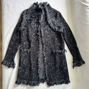 Zadig & Voltaire Black and White Cardigan 100% Wool